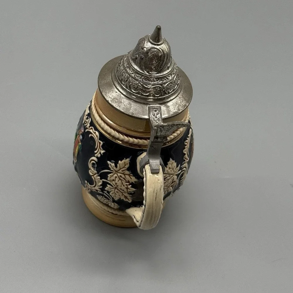 Vintage Heidelberg Germany Beer Stein‎ OBGM Pewter Lid 0.5L Castle M&R